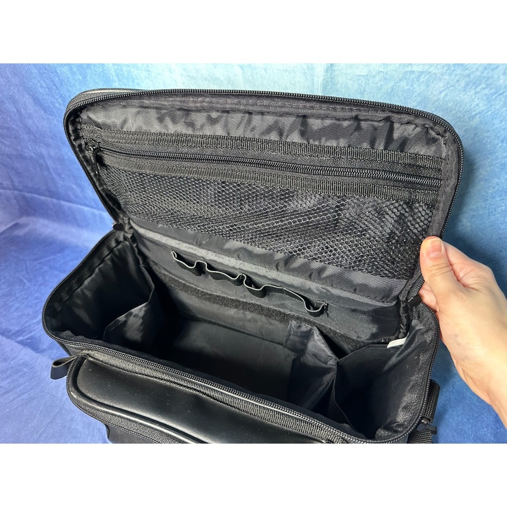 AMBICO Black Leather Shoulder Carry Case Camera Video Adjustable Pro Bag VTG - Picture 4 of 10